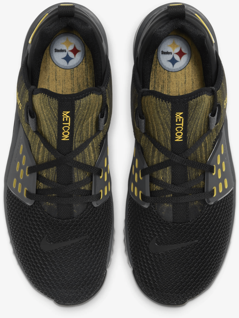 men's pittsburgh steelers nike black free metcon 2 shoes