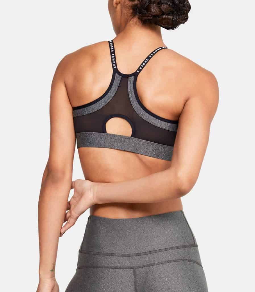 Women's UA Infinity Low Heather Sports Bra back