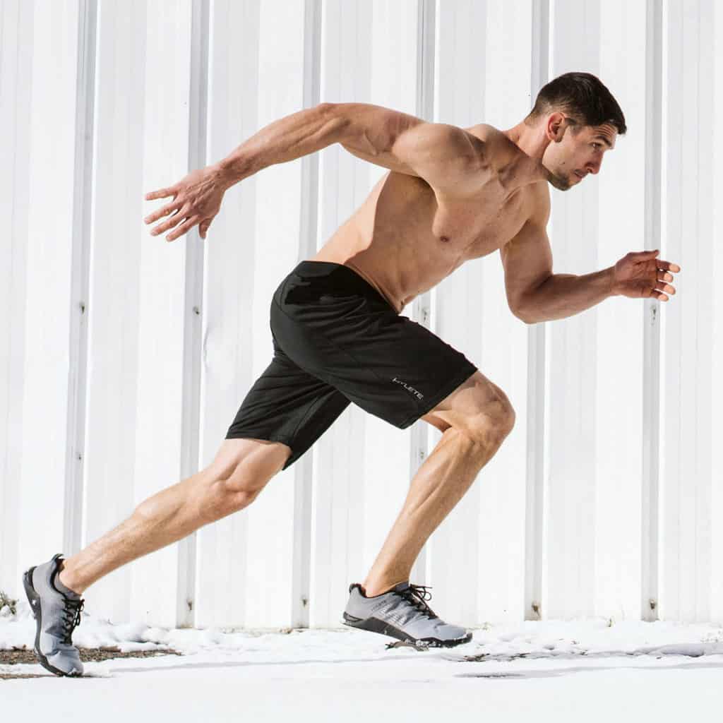 Run in the Hylete Helix II workout shorts for men - black