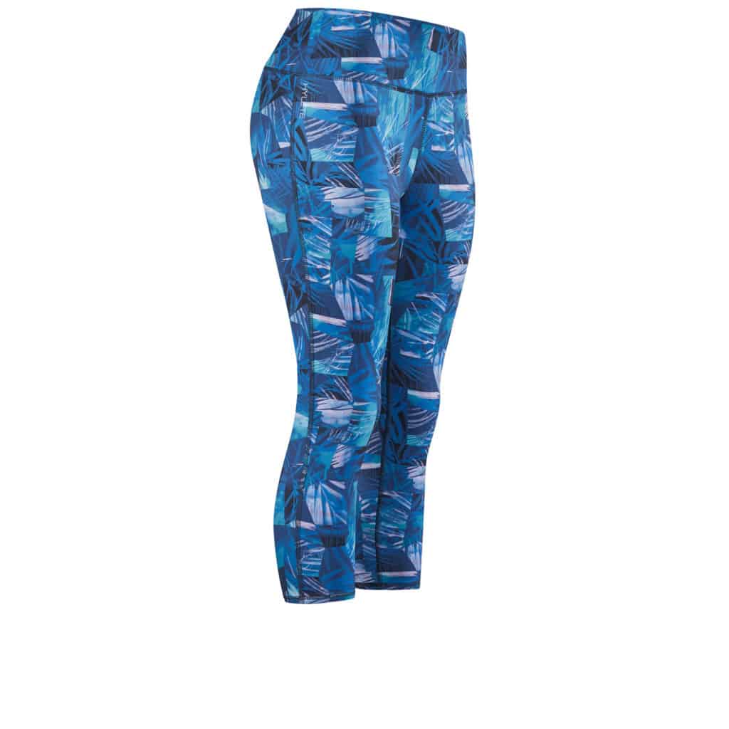 Front view of the Hylete Motiv II Crop workout tights in Navy Lagoon