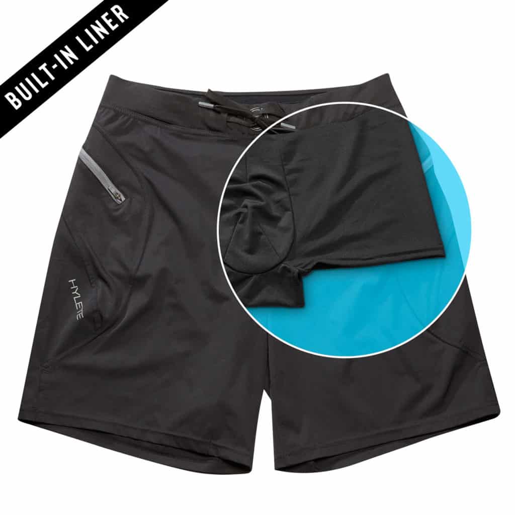 Liner details of the Hylete Verge II Mens Workout Shorts for CrossFit - Black with inner liner