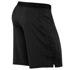 Back view of the Hylete Vertex II men's workout shorts for the gym - black