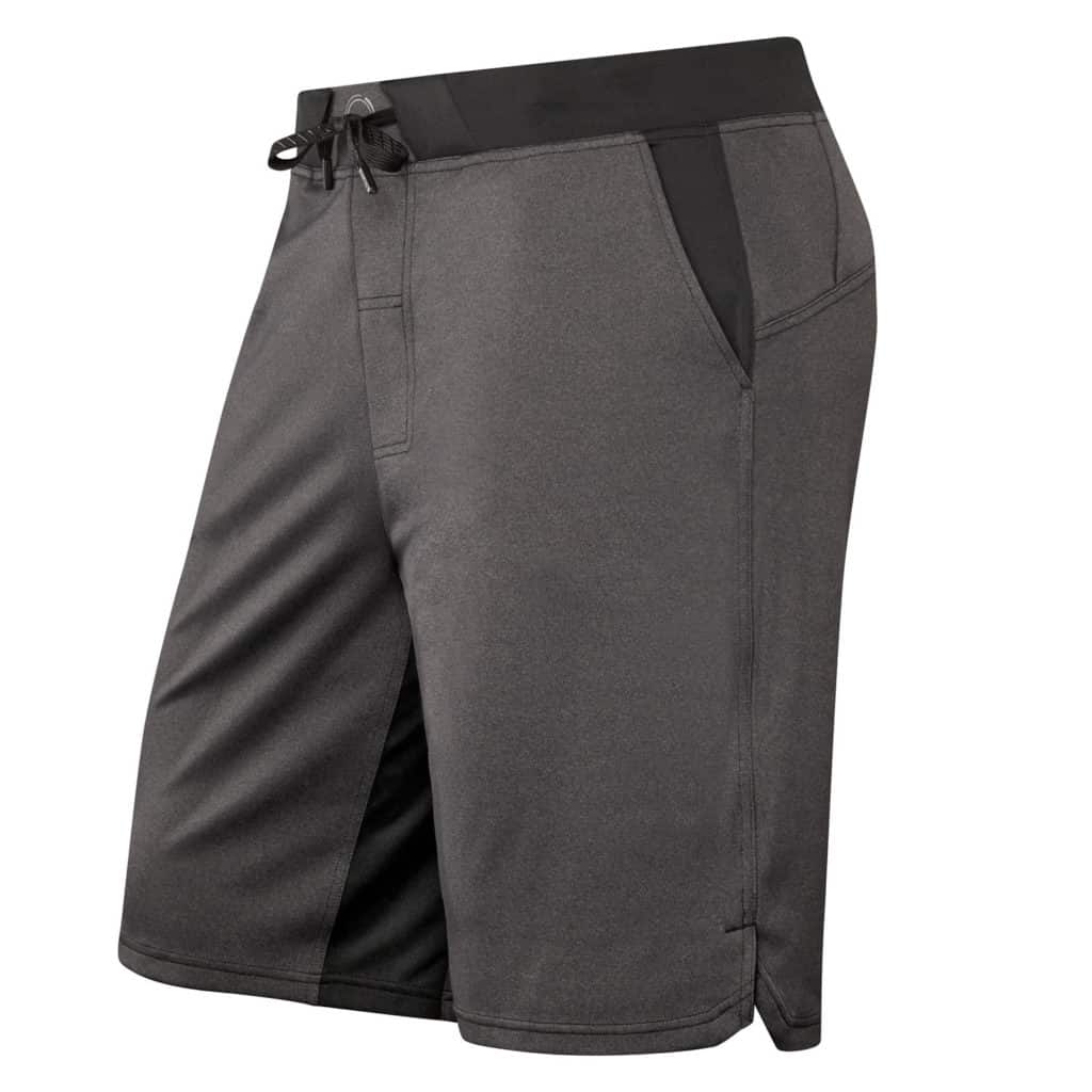 Front of the Hylete Fuse Short - Workout shorts for men in Heather Black/Black