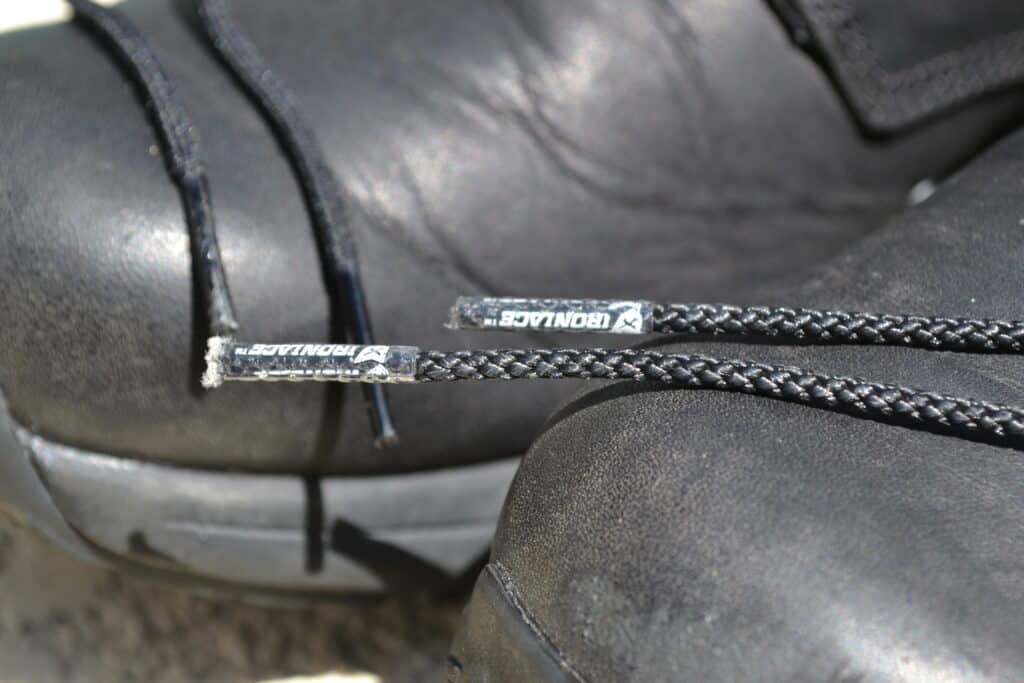 IRONLACES Unbeakable Boot Laces on GORUCK MACV-1 Ruck Boot - Tips Closeup 3