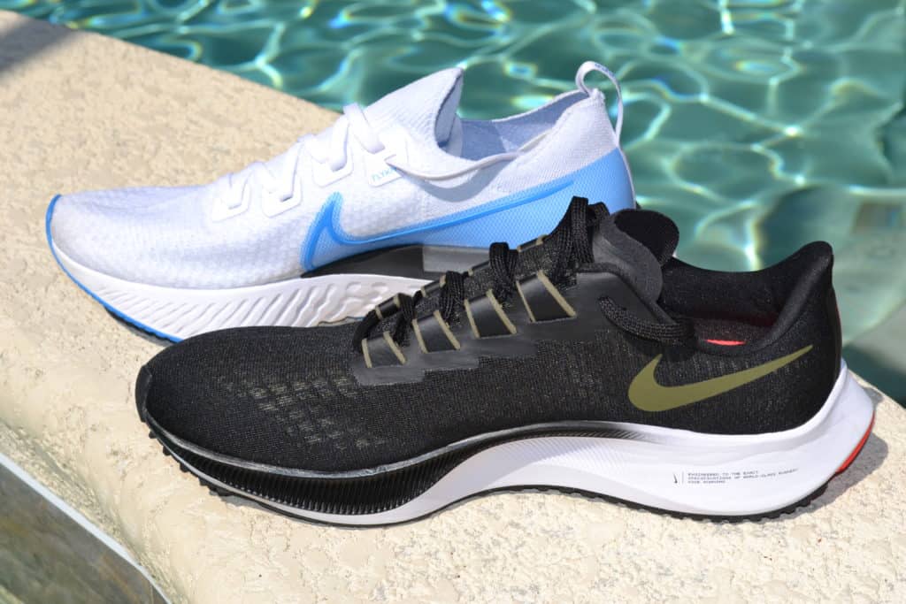 Nike Air Zoom Pegasus 37 versus React Infinity Run Flyknit side by side