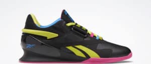 Reebok Legacy Lifter II Men's Weightlifting Shoes in Black / Chartreuse / Proud Pink Other Side