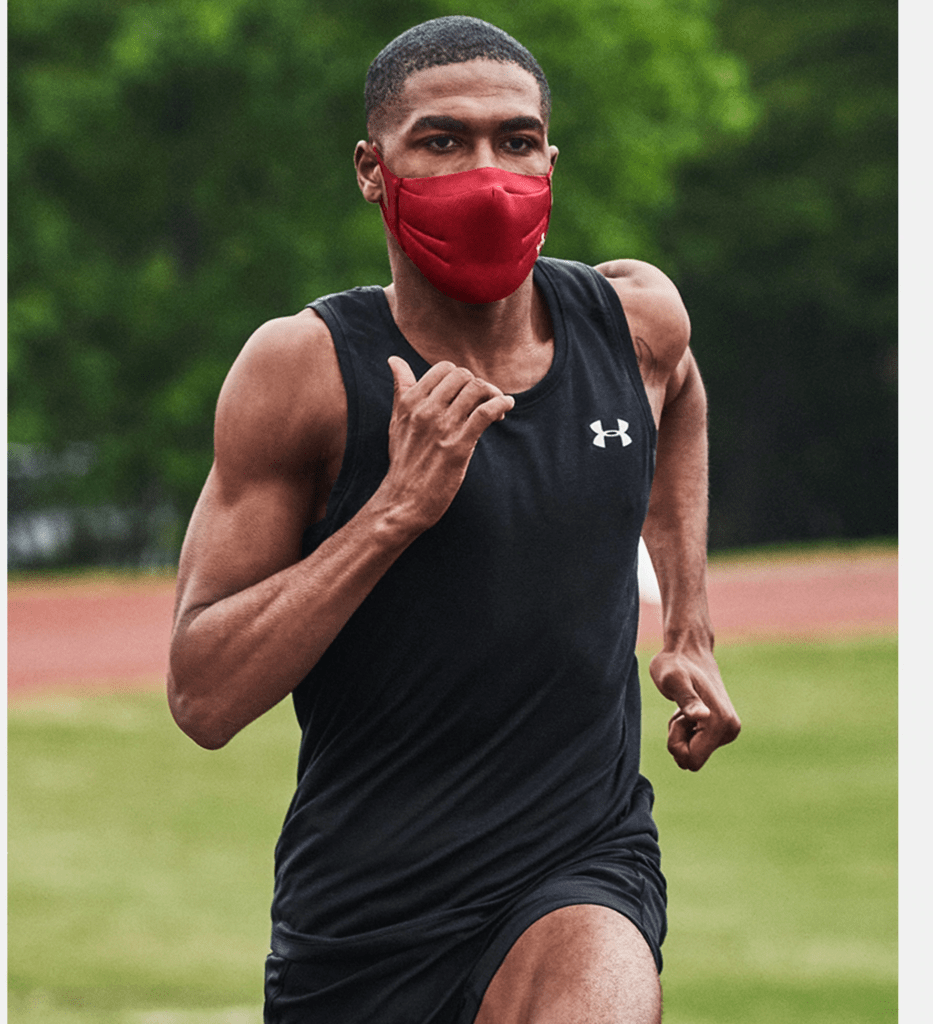 UA SPORTSMASK in red running