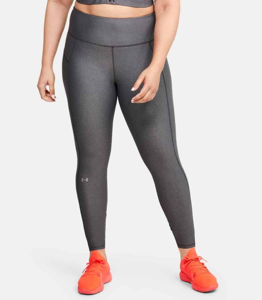 Women's HeatGear Armour Hi-Rise Leggings - Charcoal Light Heather 1X - Front