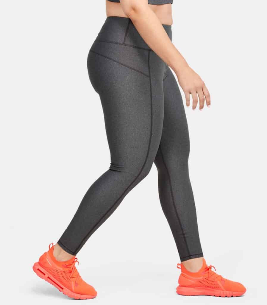 Women's HeatGear Armour Hi-Rise Leggings - Charcoal Light Heather 1X - Side