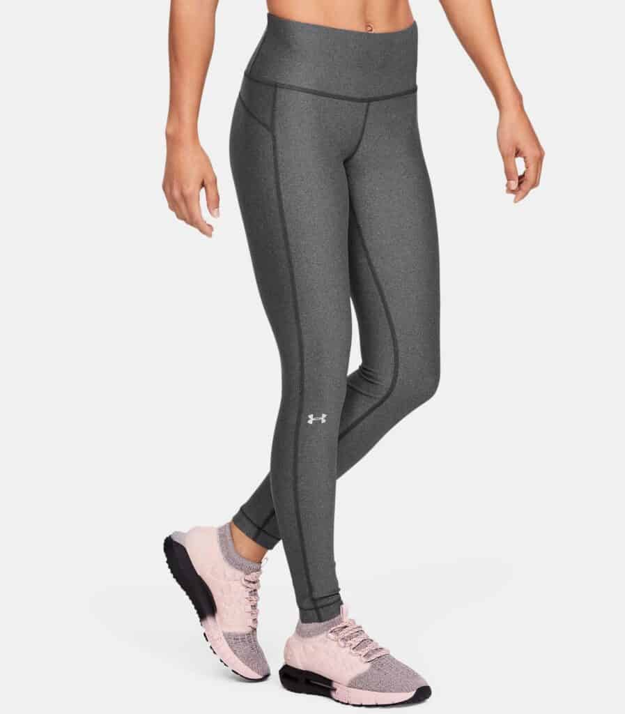 Women's HeatGear Armour Hi-Rise Leggings - Charcoal Light Heather - Front View