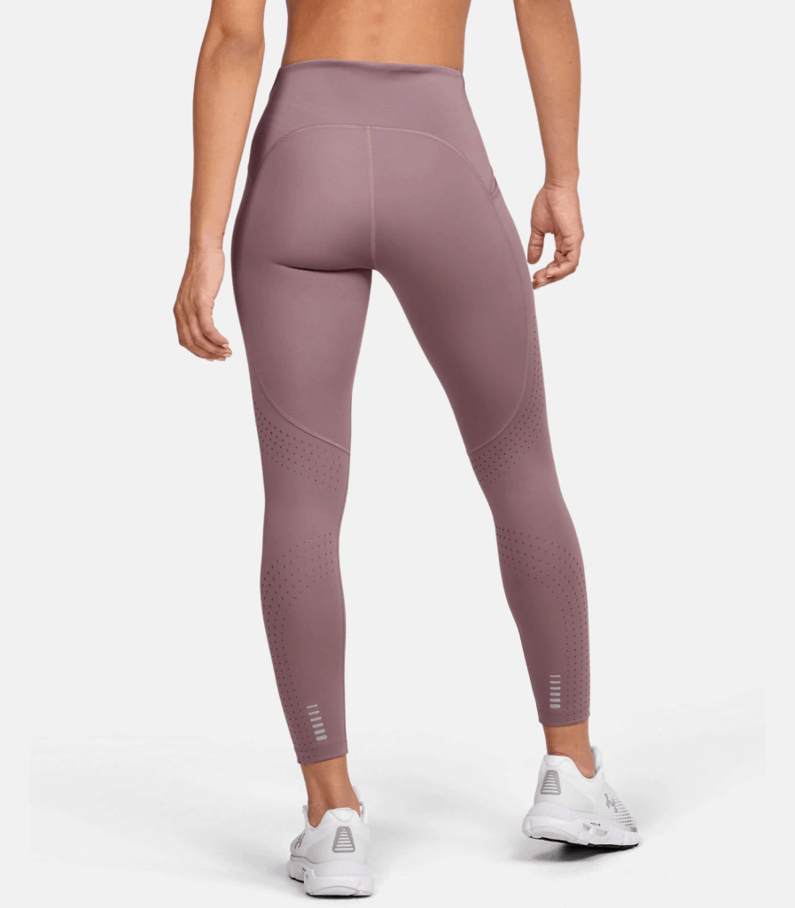 Women's UA Qualifier Speedpocket Perforated Crop - Hushed Pink - Rear