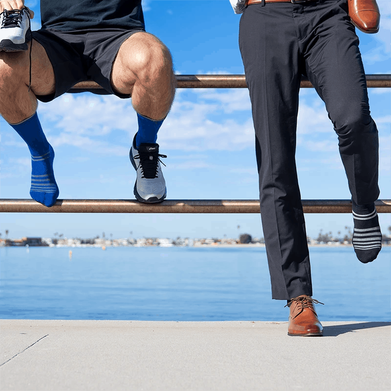 ALMI's All-Day Performance Sock is great for business travel. It is equally at home in the office, or the gym.