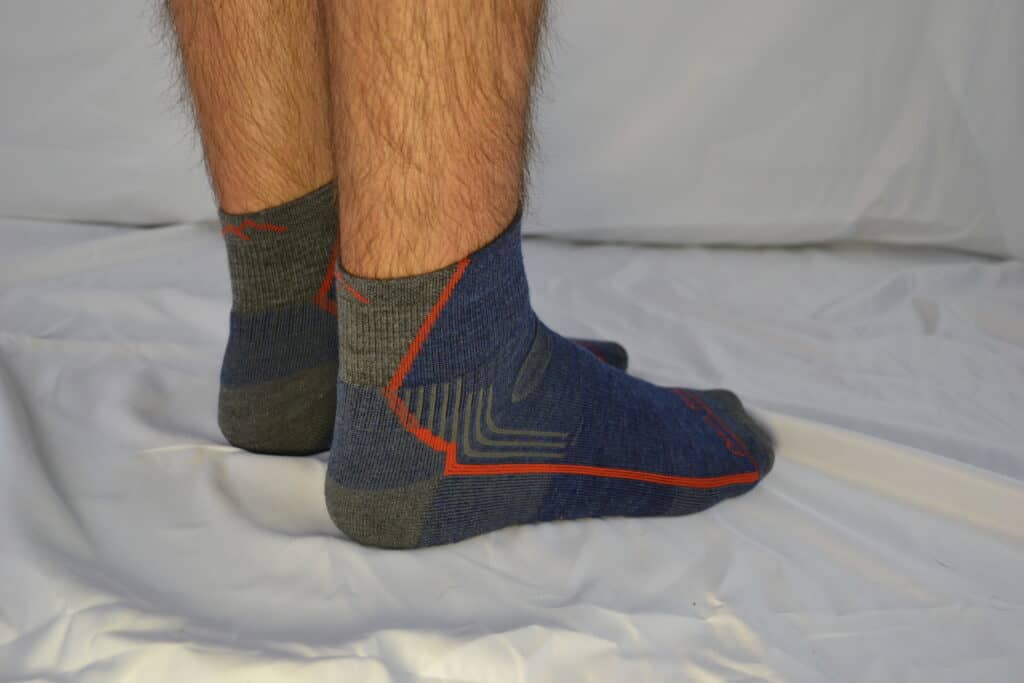 Darn Tough Hiker 1/4 Sock with Cushion - On Foot 1