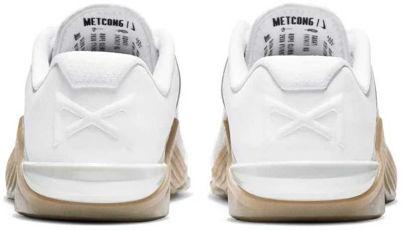 Nike Metcon 6 - Mens White Black Gum Dark Brown Gray Fog back view pair