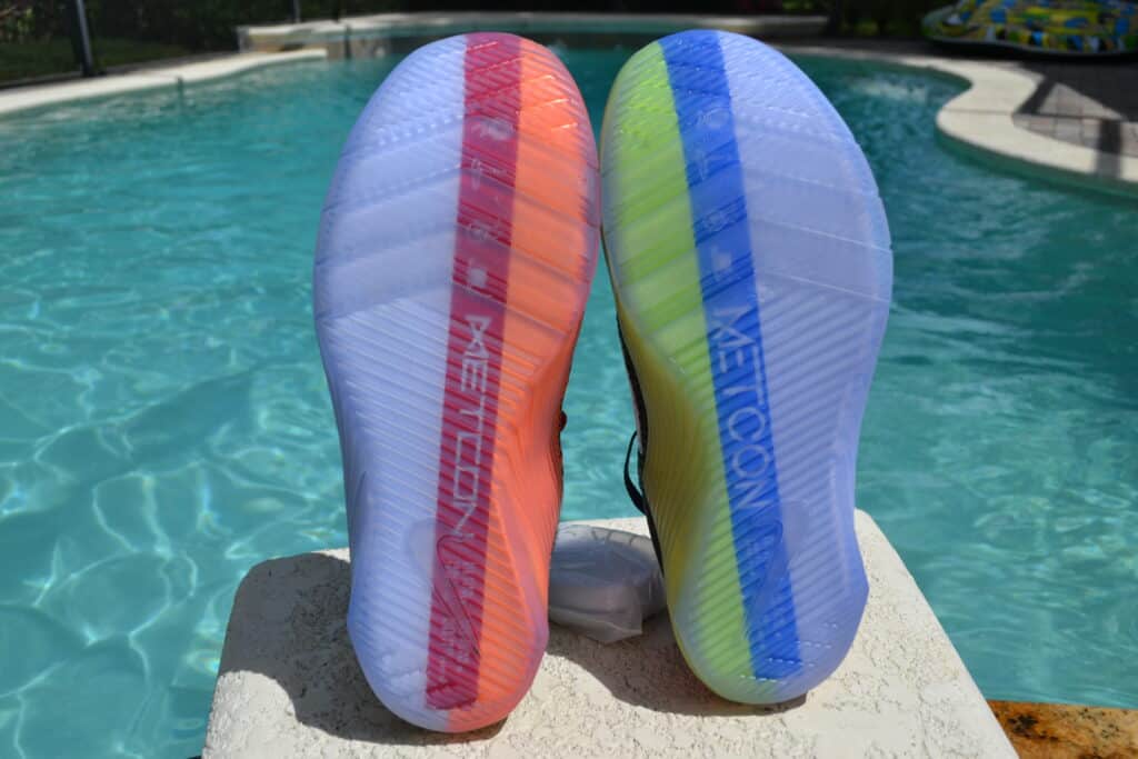 Nike Metcon 6 X What the Metcon Knows Shoe Review outsoles together