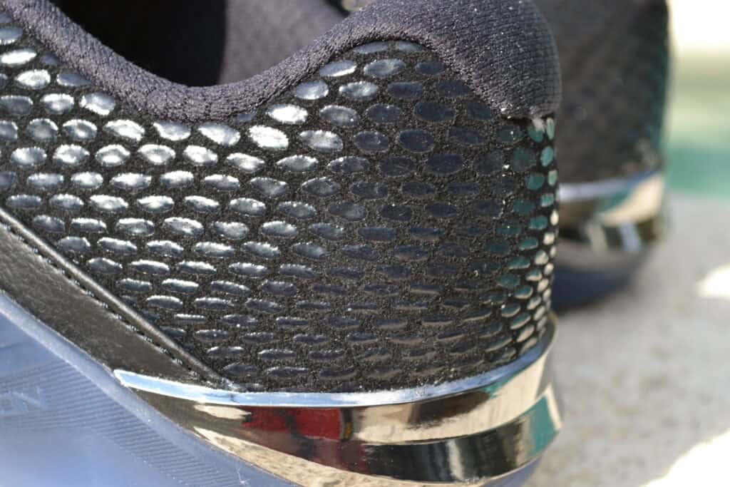 Nike Metcon 6 AMP Metallic Shoe Review - Heel 3 with chrome