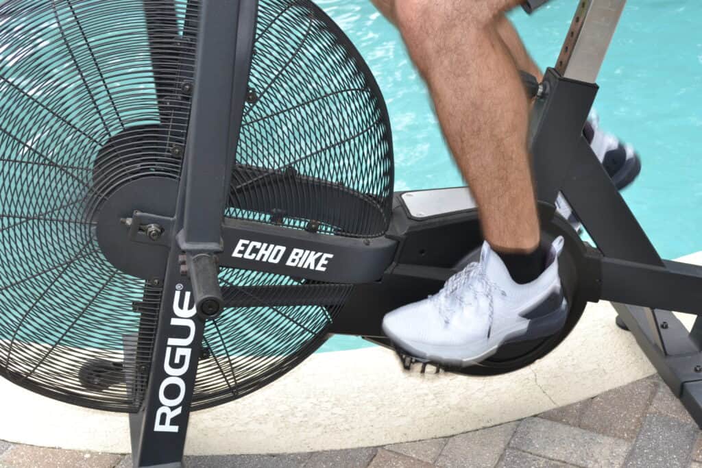 Project Rock 3 Training Shoe on Rogue Echo Bike (10)