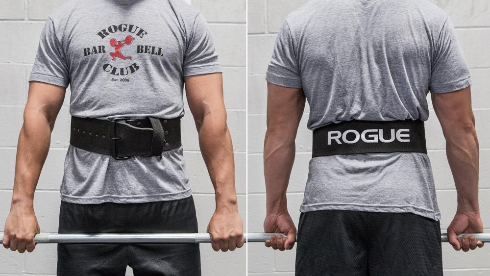 Rogue Echo 10mm Lifting Belt worn back and front