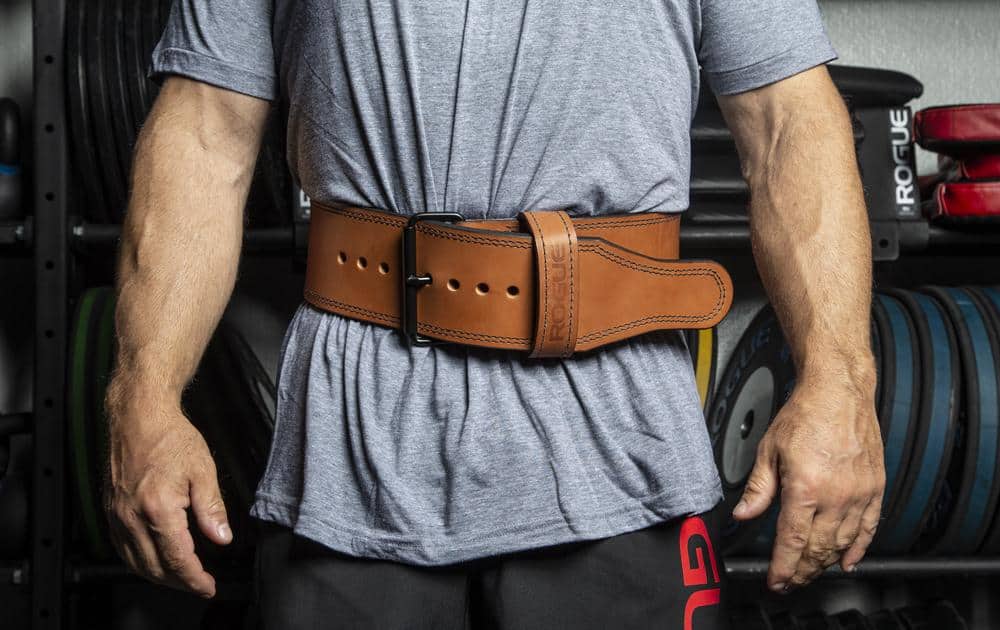 Rogue Premium Ohio Lifting Belt worn