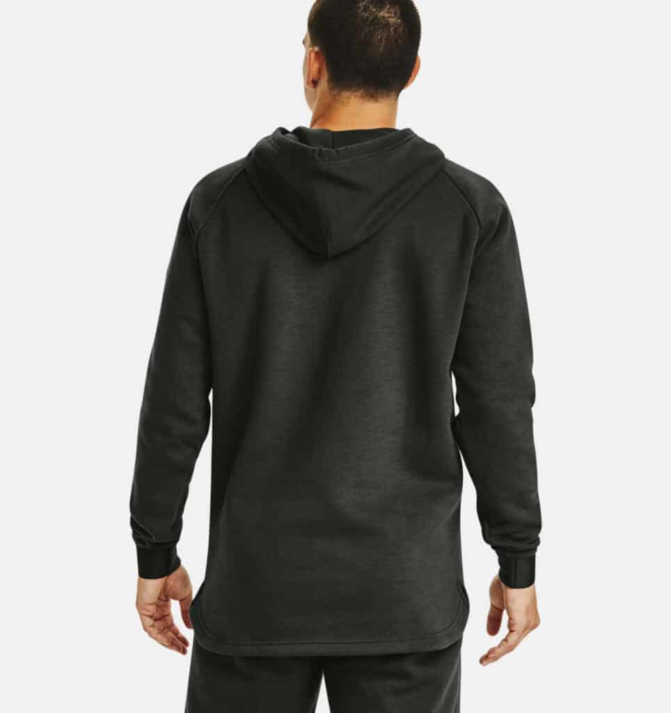 Under Armour Men's Project Rock Charged Cotton® Brahma Hoodie worn back close up
