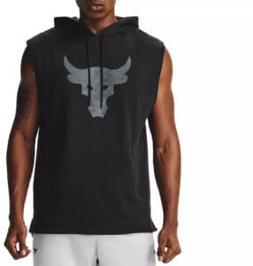Under Armour Men's Project Rock Charged Cotton® Sleeveless Hoodie half worn-crop