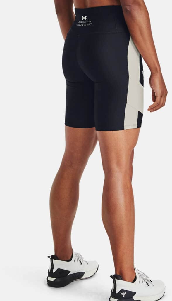 Under Armour Women's Project Rock HeatGear Bike Shorts side view back-crop