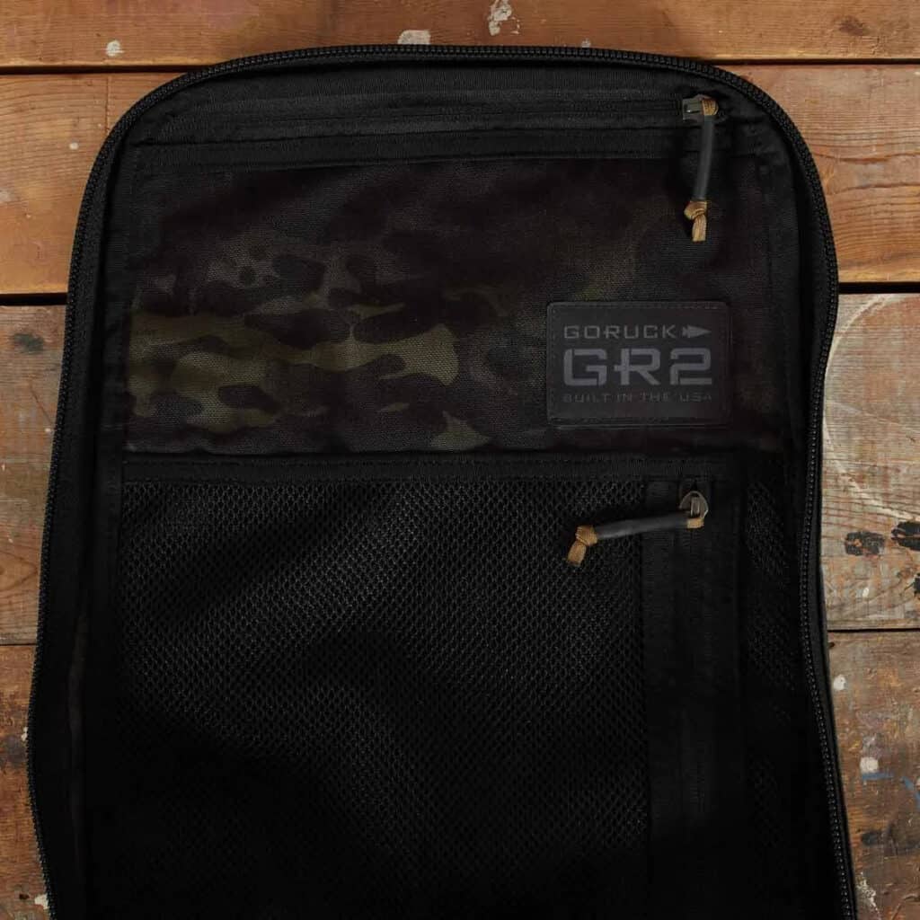 GORUCK GR2 black multicam pockets inside