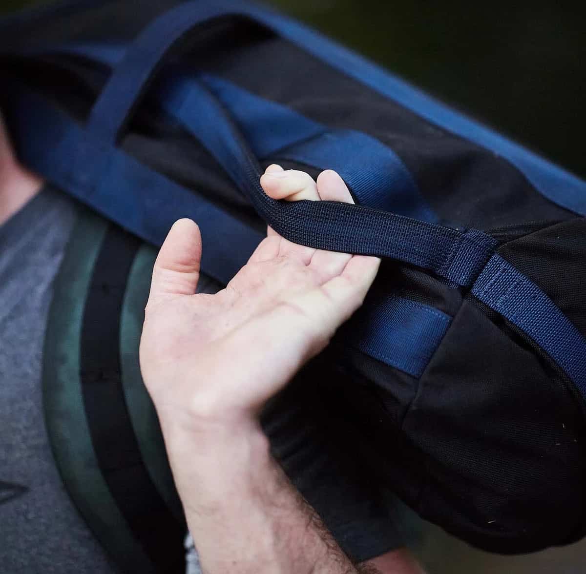 GORUCK Sandbags 60lb black blue carried