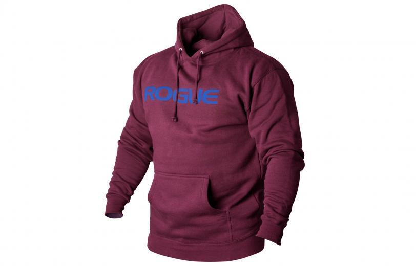 Rogue Basic Hoodie Maroon with Blue Text