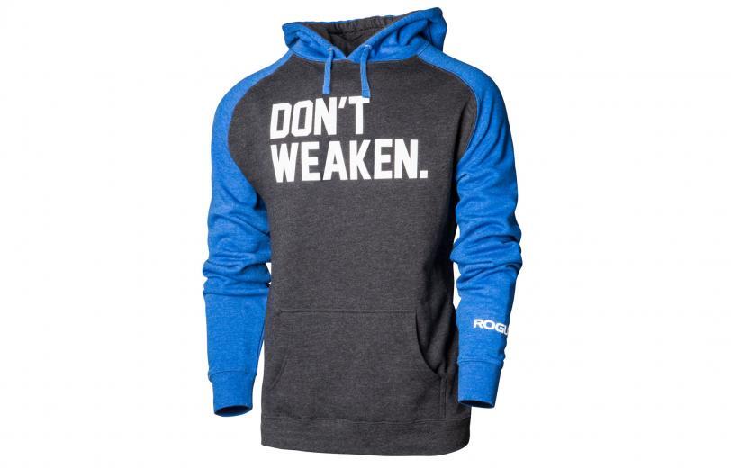 Rogue Don’t Weaken Hoodie Charcoal Heather and Royal Blue