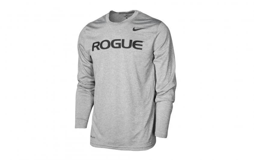 Rogue Nike Dri-Fit Legend 2.0 Long Sleeve Tee Heather Gray full view front