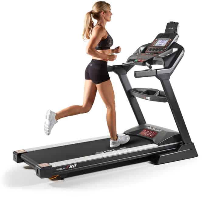 Sole F80 Treadmill woman running