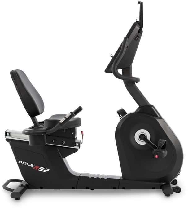 Sole Fitness R92 Recumbent Bike right side seat adjustment