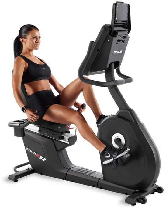 Sole Fitness R92 Recumbent Bike with a model