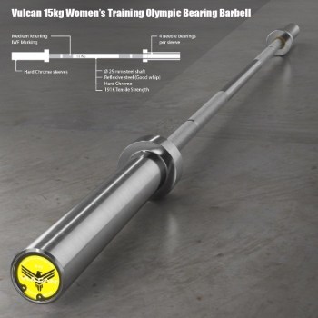 Vulcan 15kg Womens Training Olympic Bearing Barbell description