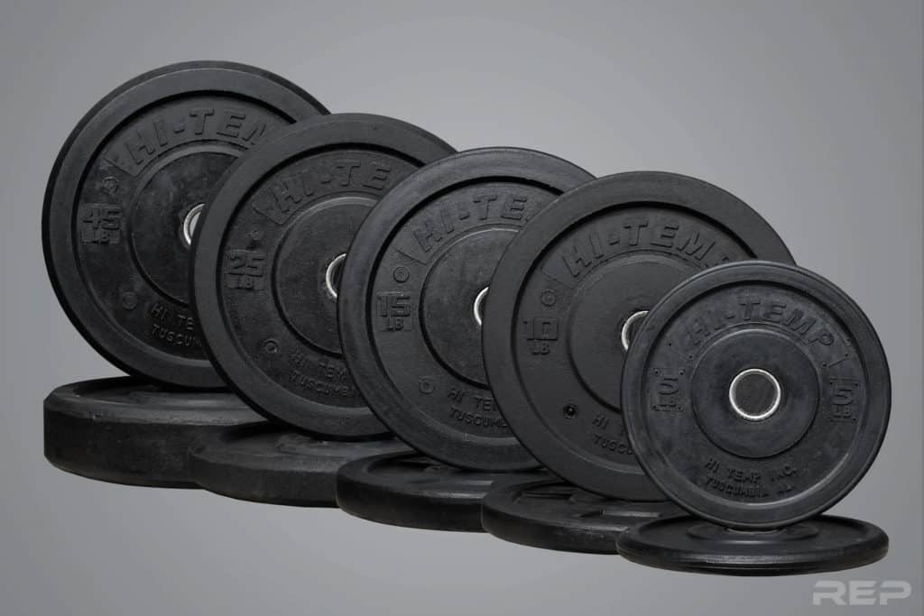 Rep Fitness Hi-Temp Bumper Plates different sizes