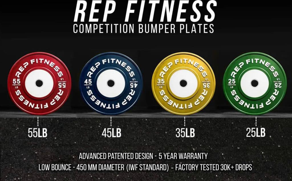 Rep Fitness Rep Competition Bumper Plates (LB) specs