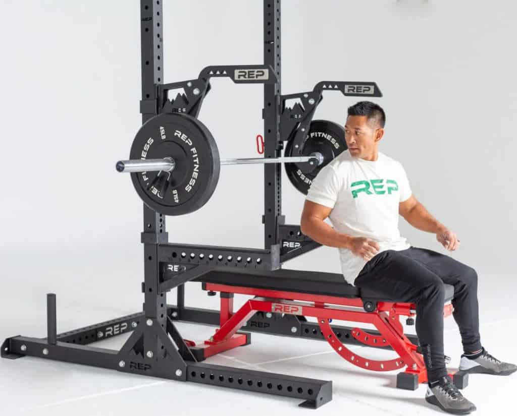 Rep Fitness SR- 4000 Squat Rack quarter view