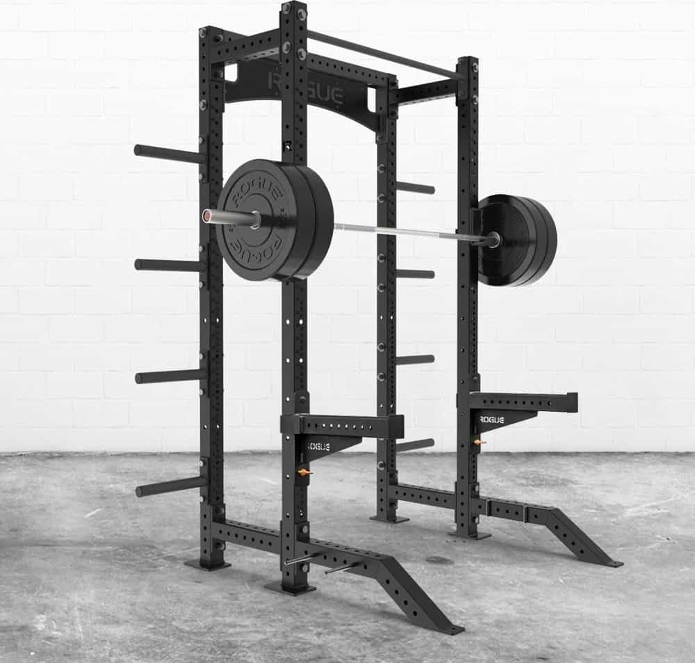 Rogue Monster Lite Half Rack with accessories