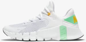 Nike Free Metcon 4 Women White Dark Smoke Grey Green Glow Infinite Lilac side view left