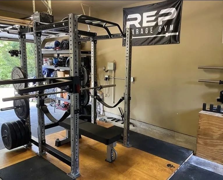 Rep Fitness REP Garage Gym Flag on the wall