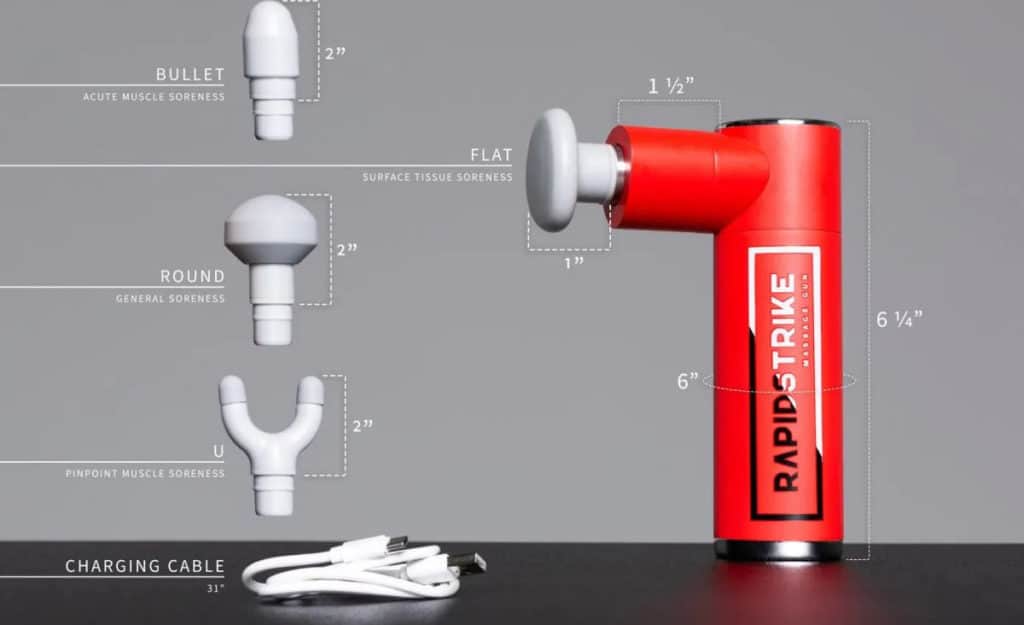 Rep Fitness Rapidstrike Massage Gun dimension