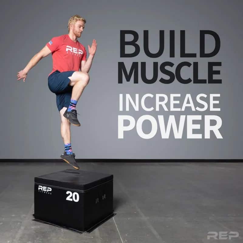 Rep Fitness Soft Foam Plyo Box with a athlete