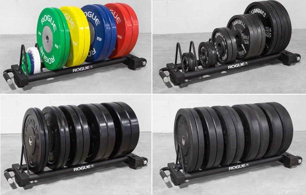 Rogue Horizontal Plate Rack 2.0 with plates