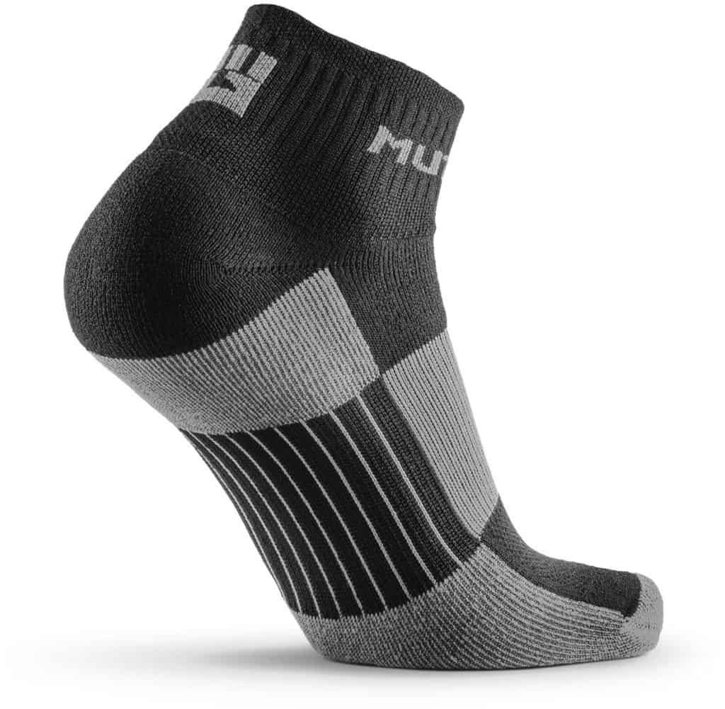 MudGear 1 4 Crew Socks - Black Gray quarter right back