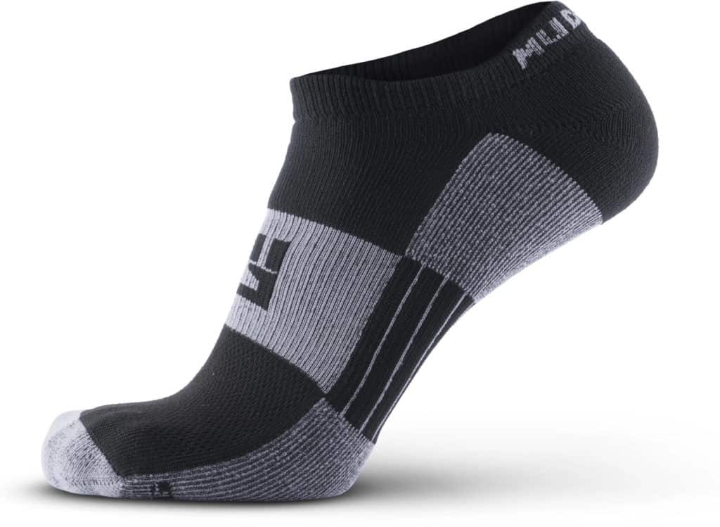 MudGear No-Show Running Socks - Black Gray side view left