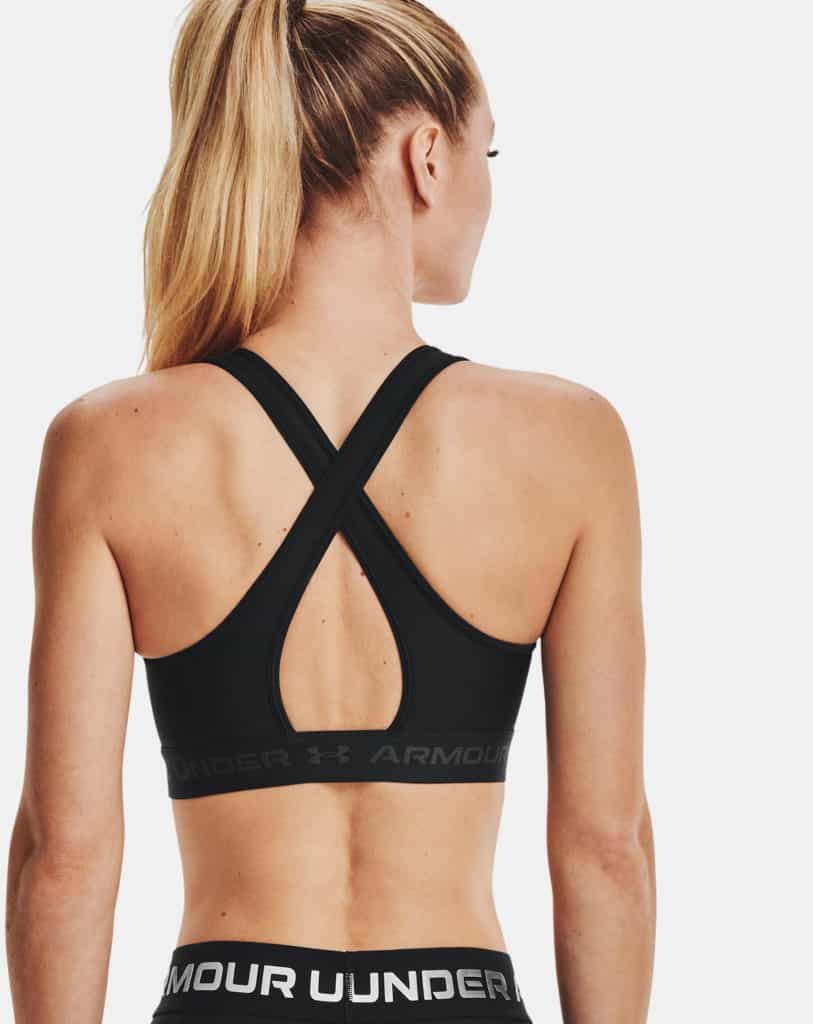 Under Armour Womens Armour Mid Crossback Sports Bra worn back