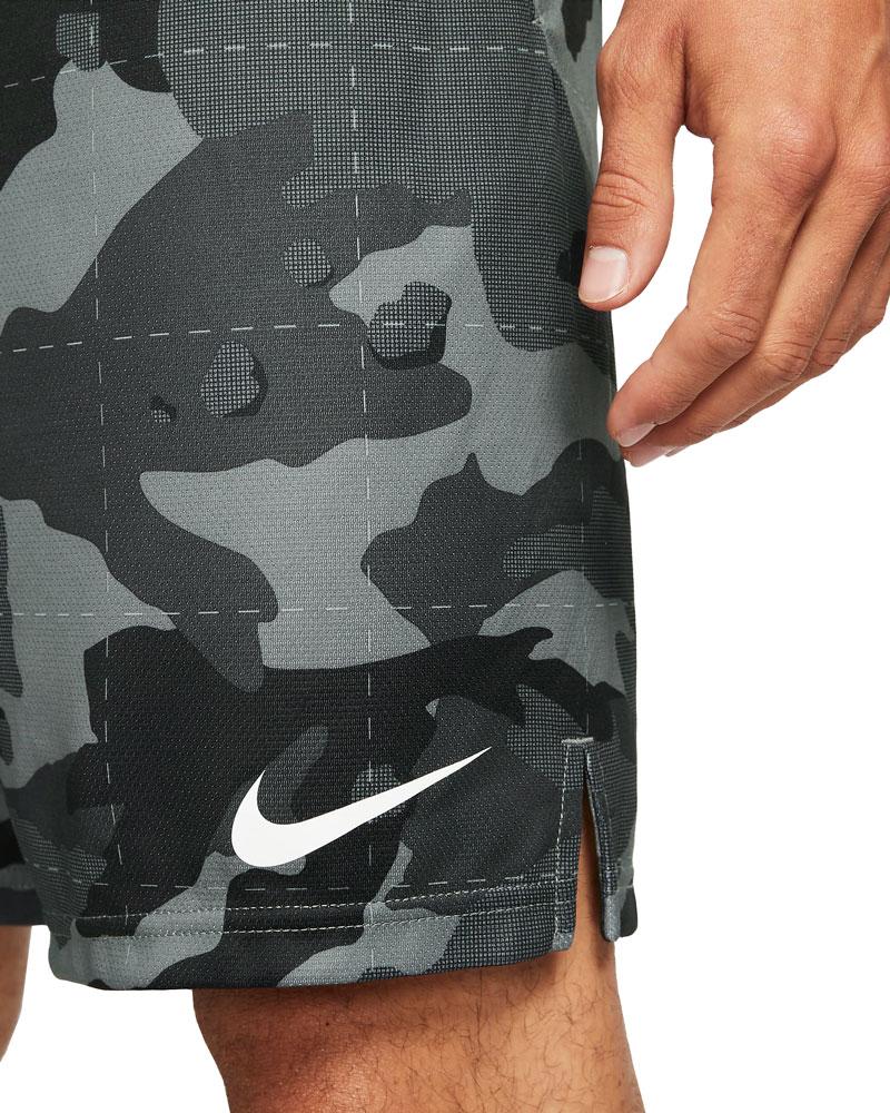 Nike Mens Dri-FIT Camo Shorts 5.0 smoke gray black details