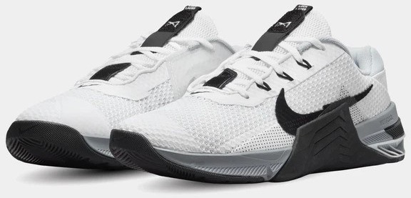 Nike Metcon 7 Men’s White Black-Particle Grey-Pure Platinum quarter view left