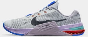 Nike Metcon 7 Women’s LT Smoke Grey Black-Violet Haze-Lilac side view left